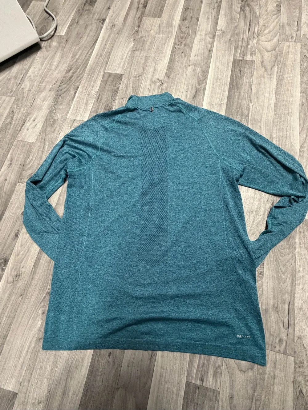 Nike Men's Teal Quarter-Zip Swim Rash Guard